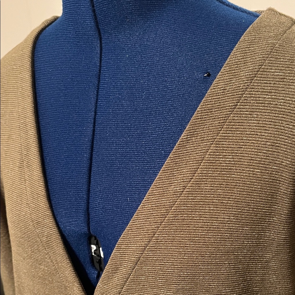 Loft Olive Green Ribbed Button-Front Dress w/ 3/4 Sleeves NWT | Size XL - Picture 7 of 15